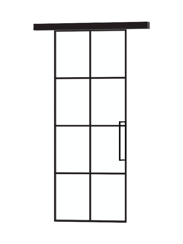 Stel een Schuifdeur met het ontwerp '4 blokken' samen