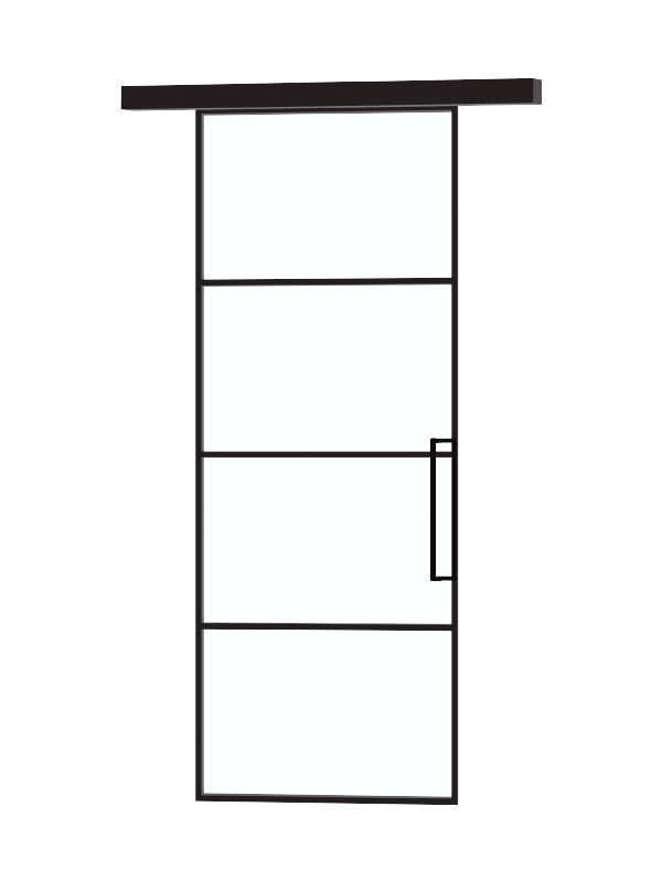 Stel een Schuifdeur met het ontwerp '4 vlaks' samen